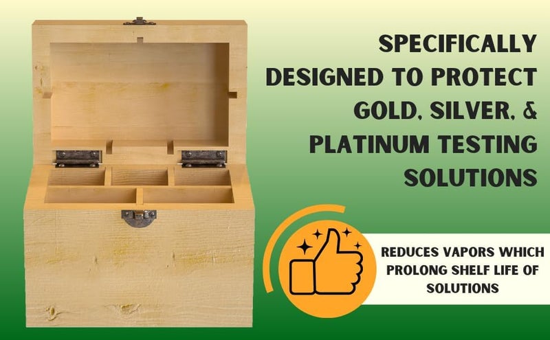 Gemtone Gold Testing Kit 10K 14K 18K Jewelry Test Solutions with Stone & Bamboo Storage Box Detects Real Gold & Precious Metals - Image 2